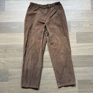 LL Bean Pants Women 18 Med Tall Corduroy Vintage 90s Loose Baggy Stretch Waist